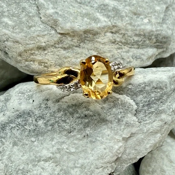 Brazilian Citrine Ring 1.25CTW 14K YG Over 925 Silver Sz 9 NWT - Picture 4 of 17